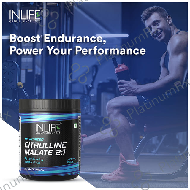 Inlife Micronized Citrulline Malate Powder 2:1 Supplement Unflavoured