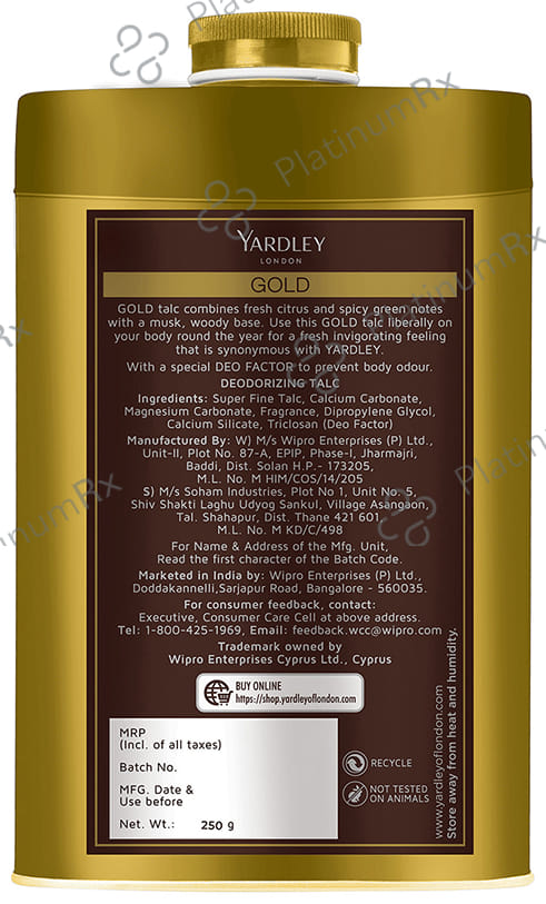 Yardley London Gold Deodorizing Talc 250 gm