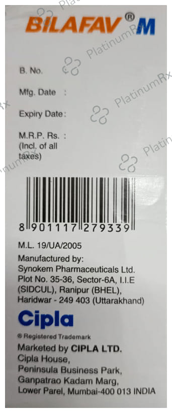 Bilafav M Mango 10/4mg Oral Suspension 60ml