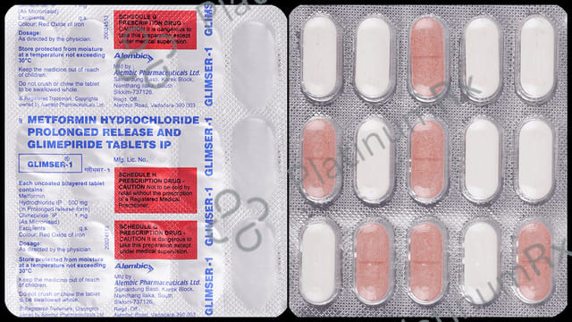 Glimser 1/500mg Tablet PR 15s
