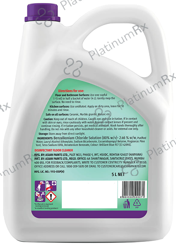 Asianpaints Viroprotek Ultra Disinfectant Floor Cleaner Pine 5 Ltr