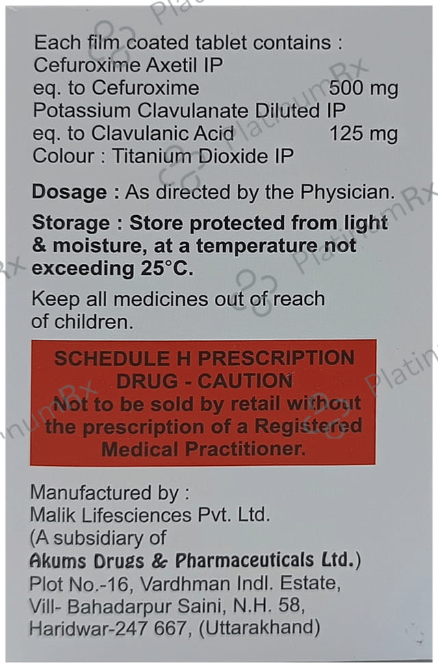 Cefuzrom 500/125mg CV Tablet 10s