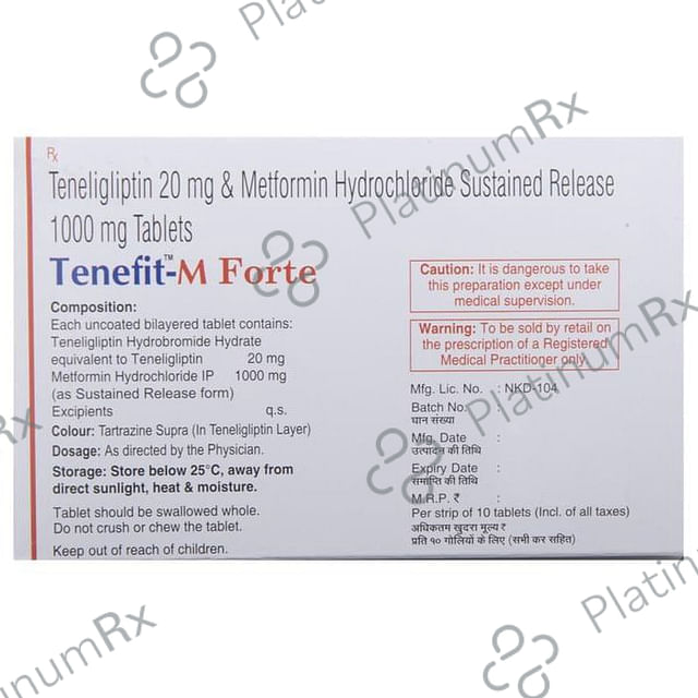 Tenefit M Forte 1000/20mg Tablet SR 10s