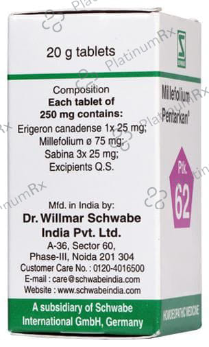 Dr Willmar Schwabe India Millefolium Pentarkan Ptk 62