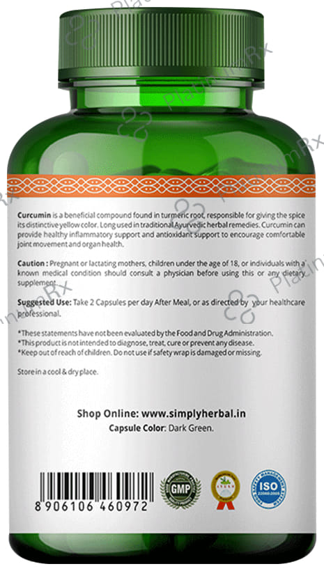 Simply Herbal Pure Turmeric Curcumin & Piperine Extract Capsule