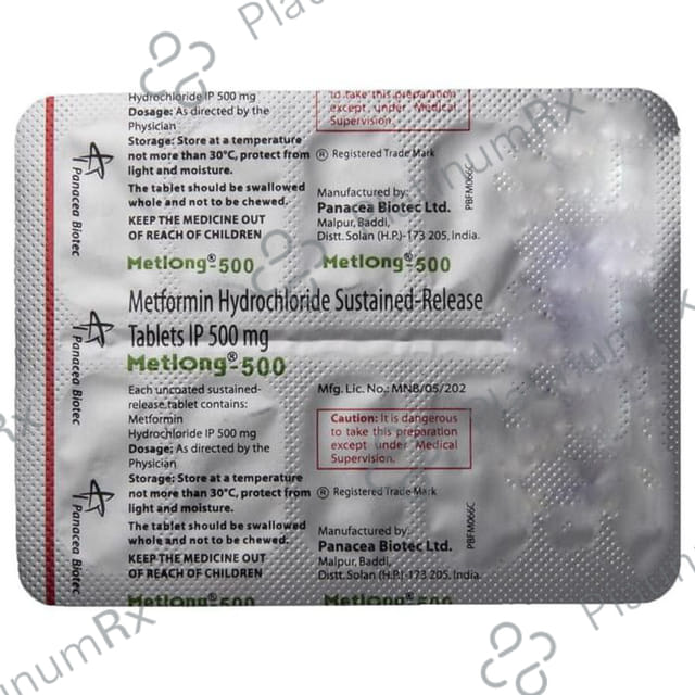 Metlong 500mg Tablet SR 10s