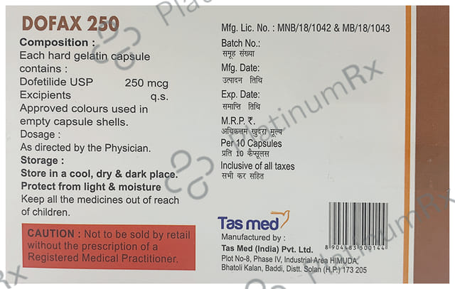 Dofax 250mg Capsule 10s