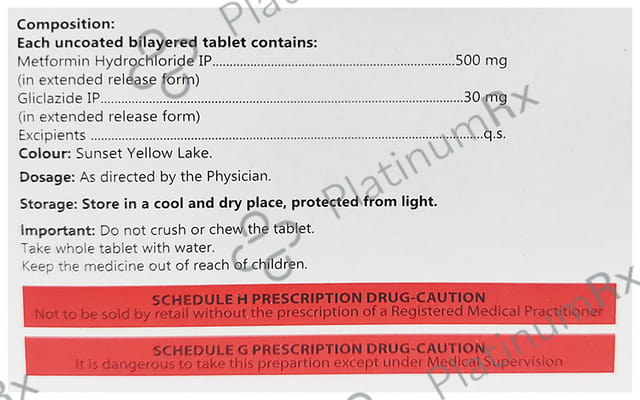 Glizid M XR 30/500mg Tablet 10s