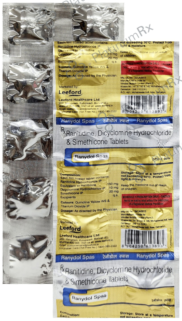 Ranydol Spas 10/120/50mg Tablet 10s
