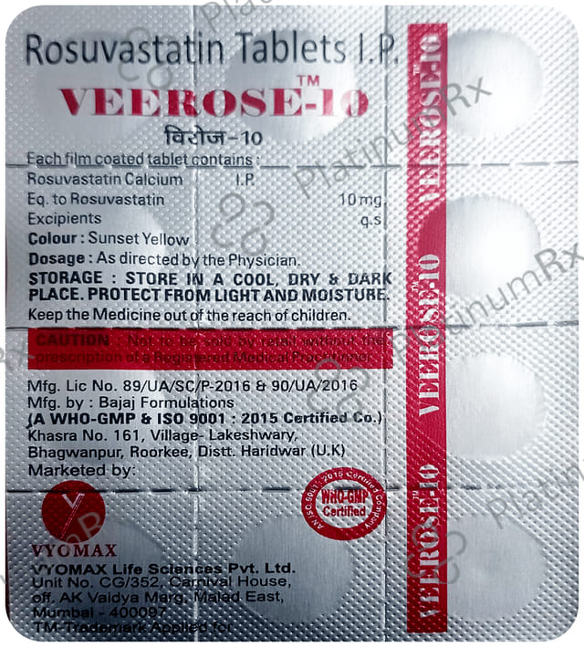 Veerose 10mg Tablet 10s