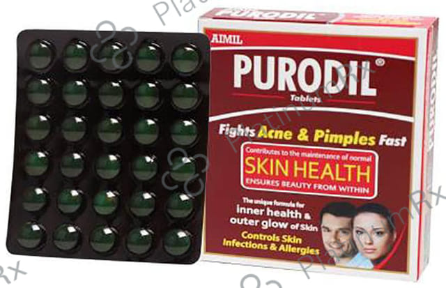 Aimil Purodil Skin Health Tablet - Fights Acne & Pimples - Controls Skin Infections & Allergies