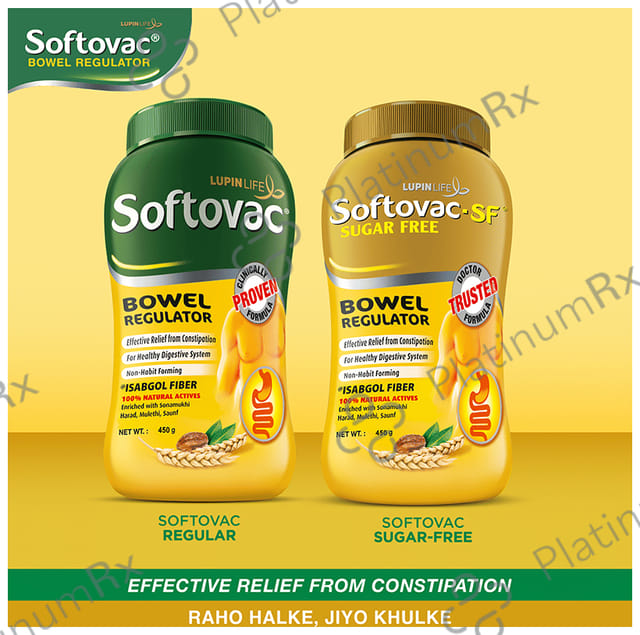 Softovac Bowel Regulator for Effective Relief from Constipation Powder 450gm