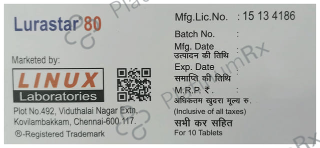 Lurastar 80mg Tablet