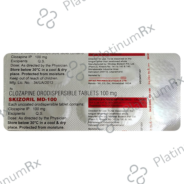 Skizoril 100mg Tablet 10s