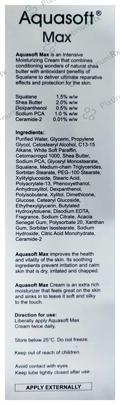 Aquasoft Max Intensive Moisturising Cream 100gm