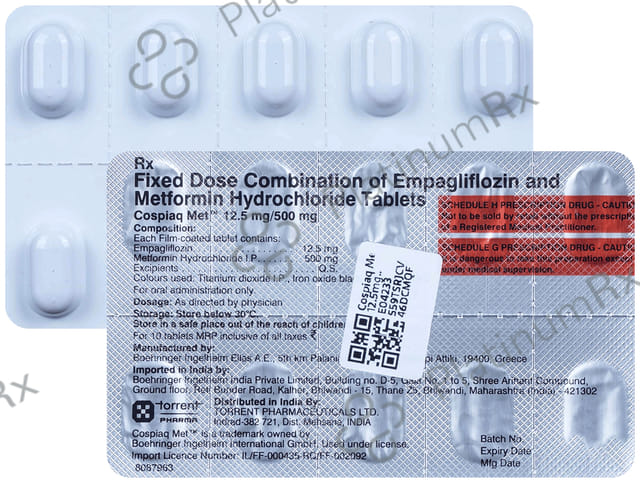 Cospiaq Met 12.5/500mg Tablet 10s