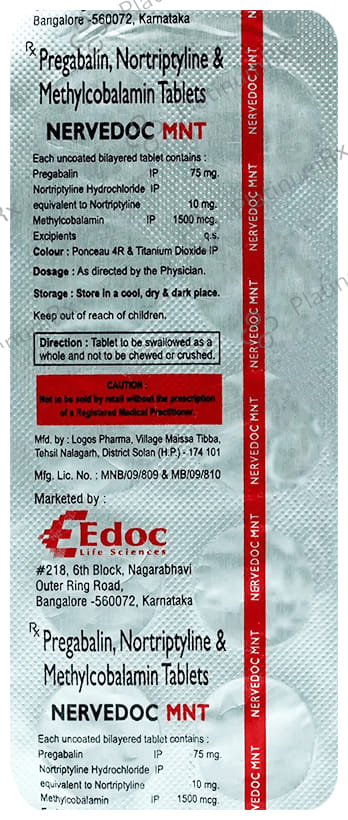 Nervedoc Mnt 75mg/10mg/1500mcg Tablet