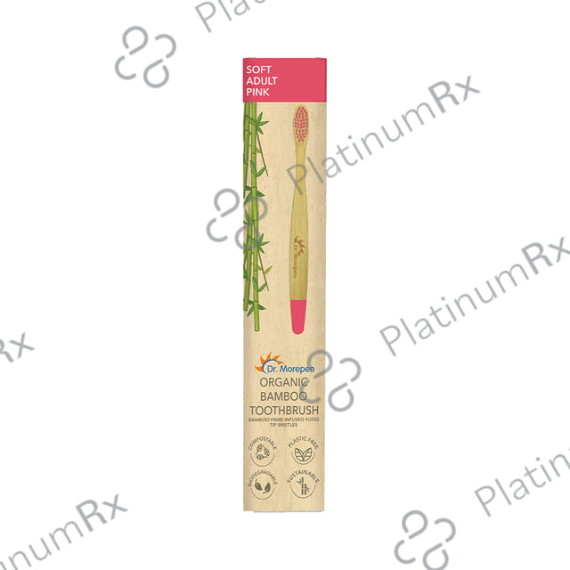 Dr. Morepen Organic Bamboo Toothbrush Adult Soft Pink