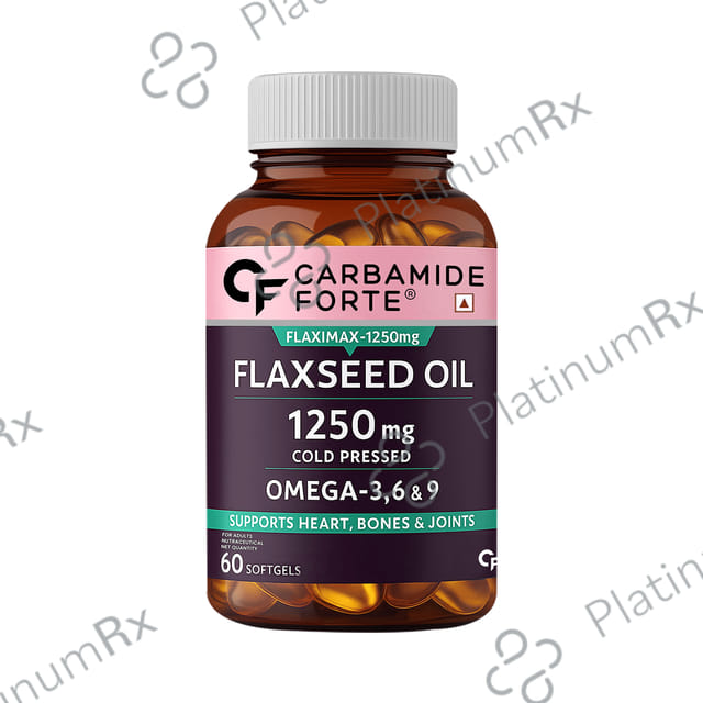 Carbamide Forte Cold Pressed Flaxseed Oil with 1250mg Omega 3-6-9 - Softgel Capsule for Heart, Bones & Joints Health