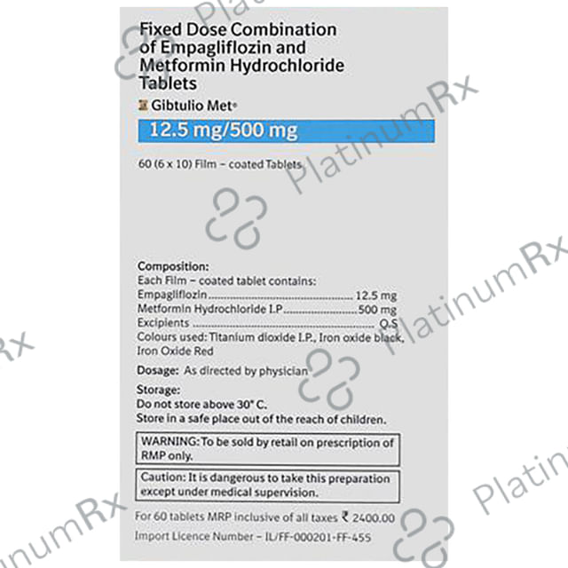Gibtulio Met 12.5/500mg Tablet 10s