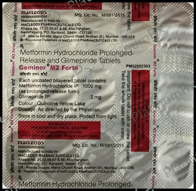 Geminor Forte M 2/1000mg Tablet PR 15s