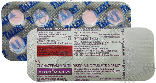 Cloze 0.25mg Tablet MD 10s