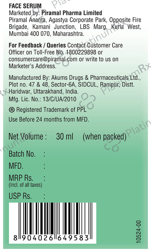 Piramal Lacto Calamine 2% Salicylic Acid Face Serum Paraben Free
