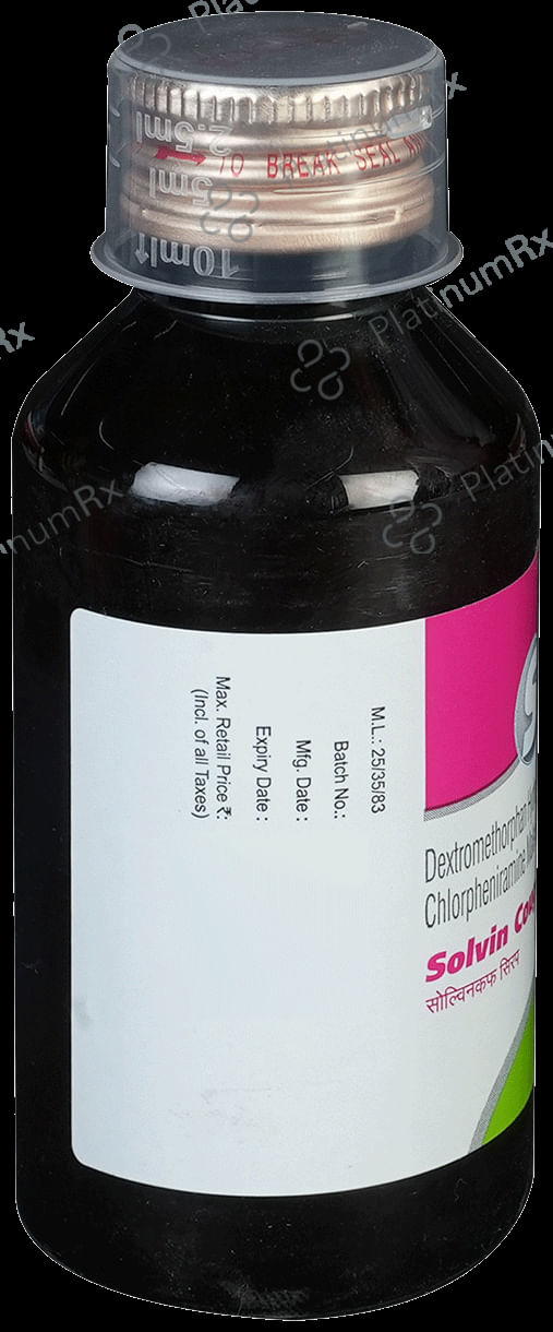 Solvin 2/10mg Cough Syrup Sugar Free 100ml