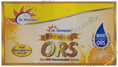 Dr. Morepen Premium ORS Powder - Sachet for Oral Rehydration - Flavour Orange