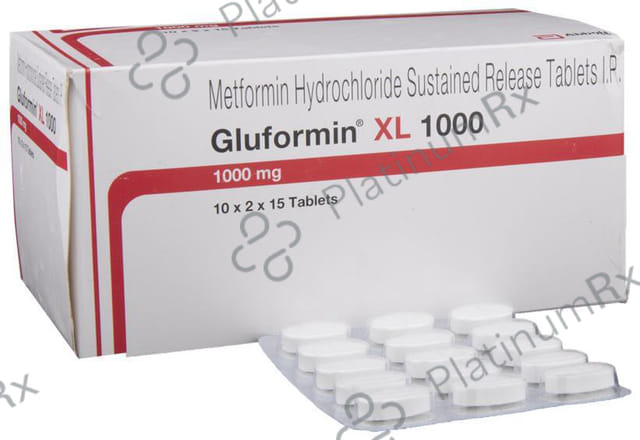 Gluformin XL 1000mg Tablet SR 15s