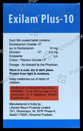 Exilam Plus 10/0.5mg Tablet 10s