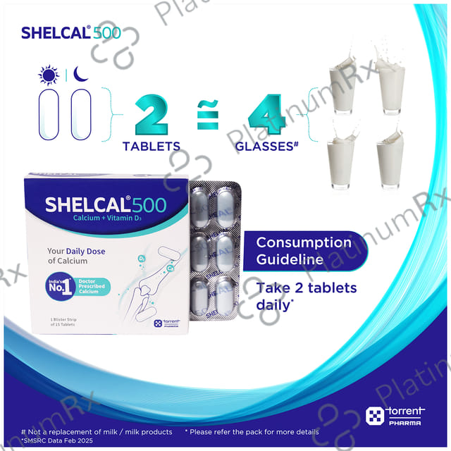 Shelcal 500mg/250IU Tablet 15s