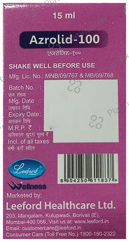 Azrolid 100mg Oral Suspension 15ml