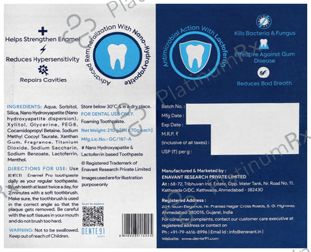 Dente 91 Cool Mint 70gm Toothpaste 3s