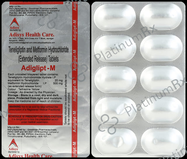 Adiglipt M 500/20mg Tablet 10s