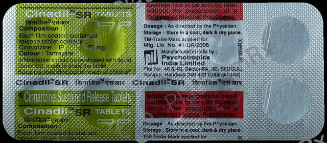 Cinadil 75mg Tablet SR 10s