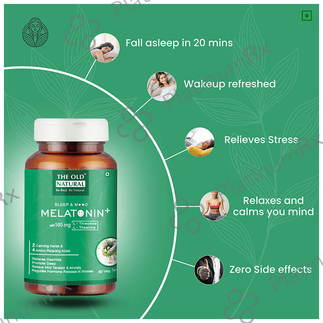 The Old Natural Sleep & Mood Melatonin+ Veg Tablet