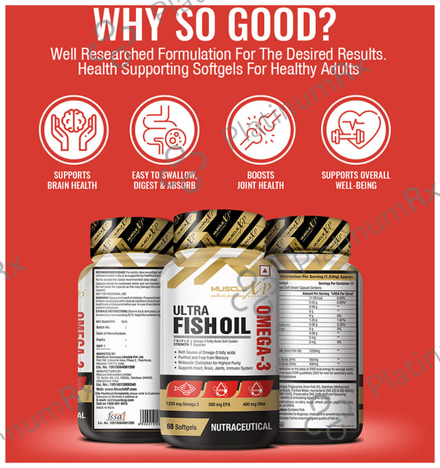MuscleXP Ultra Fish Oil Omega 3 Triple Strength Capsule 60s