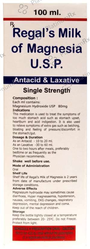 Regal's Milk of Magnesia Oral Solution 100ml
