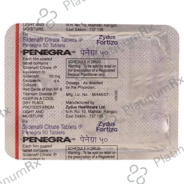 Penegra 50mg Tablet 4s