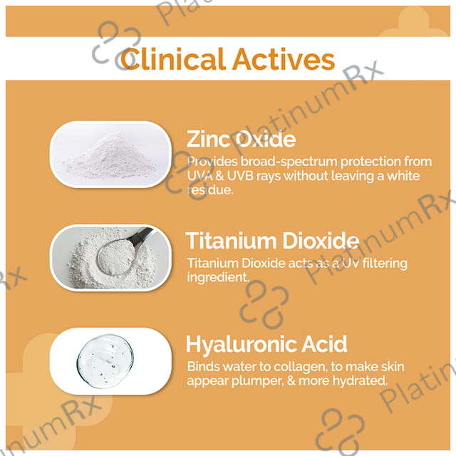 The Derma Co 1% Hyaluronic Tinted Sunscreen SPF 60 PA++++ 30gm