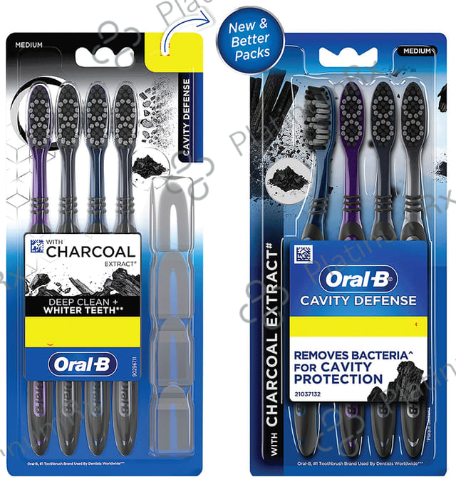 Oral-B Cavity Defence Medium Toothbrush with Charcoal