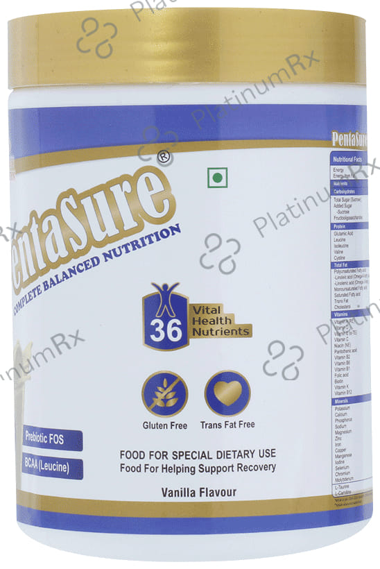 PentaSure Complete Balanced Nutrition with Prebiotic FOS & BCAA - Flavour Vanilla Powder 400 Powder