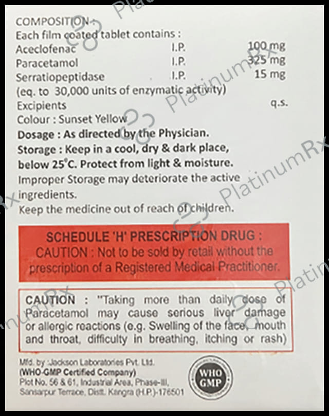 Asirace SP 100/325/15mg Tablet 10s