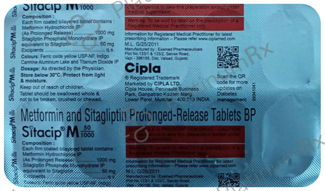 Sitacip M 50/1000mg Tablet PR 10s