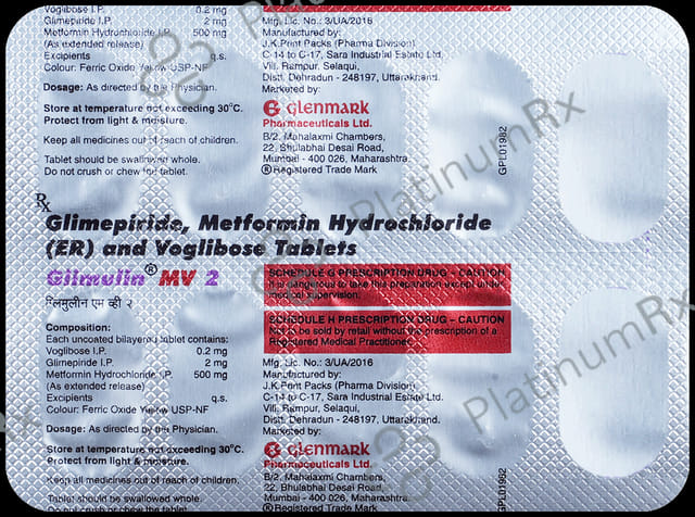 Glimulin MV 2mg Tablet ER 10s