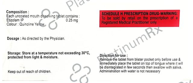 Etzic 0.25 Tablet MD