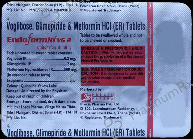 Endoformin VG 2/500/0.2mg Tablet ER 10s
