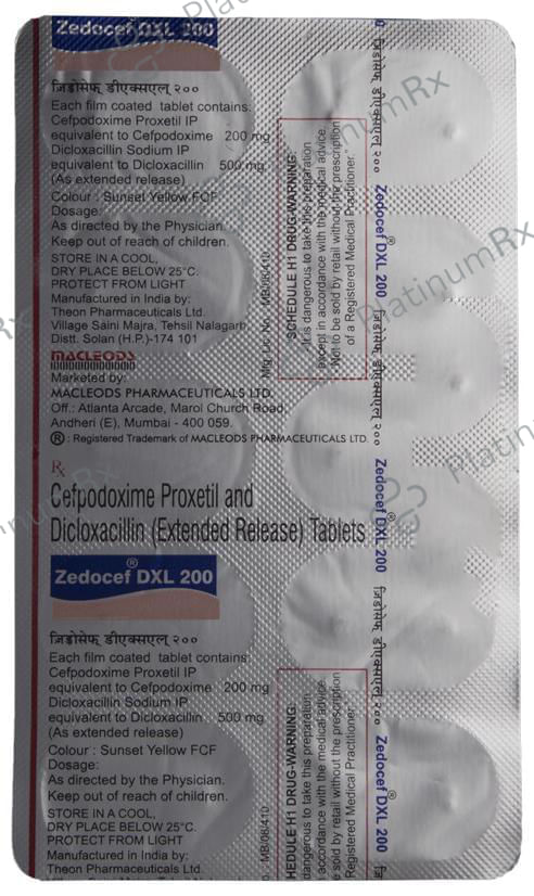 Zedocef DXL 200 Tablet XL 10s