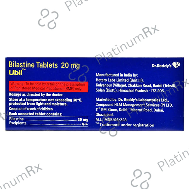 Ubil 20mg Tablet 10s
